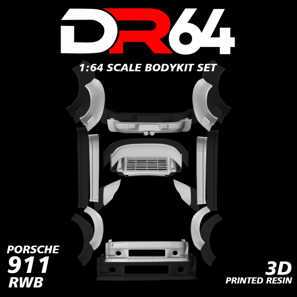 Hotwheels Porsche 911 RWB Bodykit Custom Mini GT Body Kit/ Inno64 ...