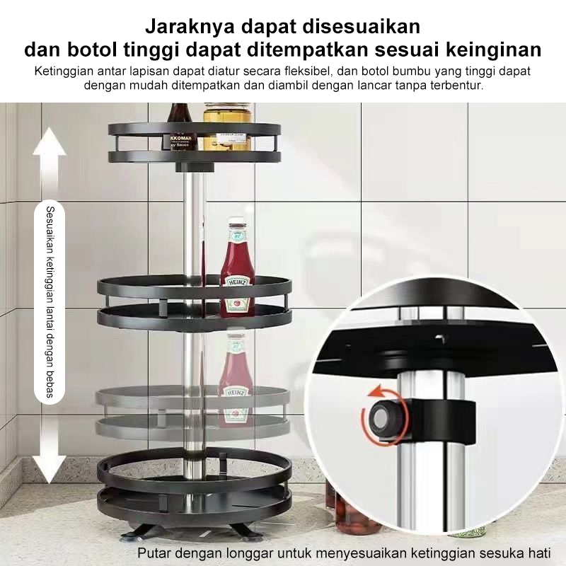 NEWEST 360 Degree Rotating Spice Rack 3-Tier Kitchen Spice Rack ...