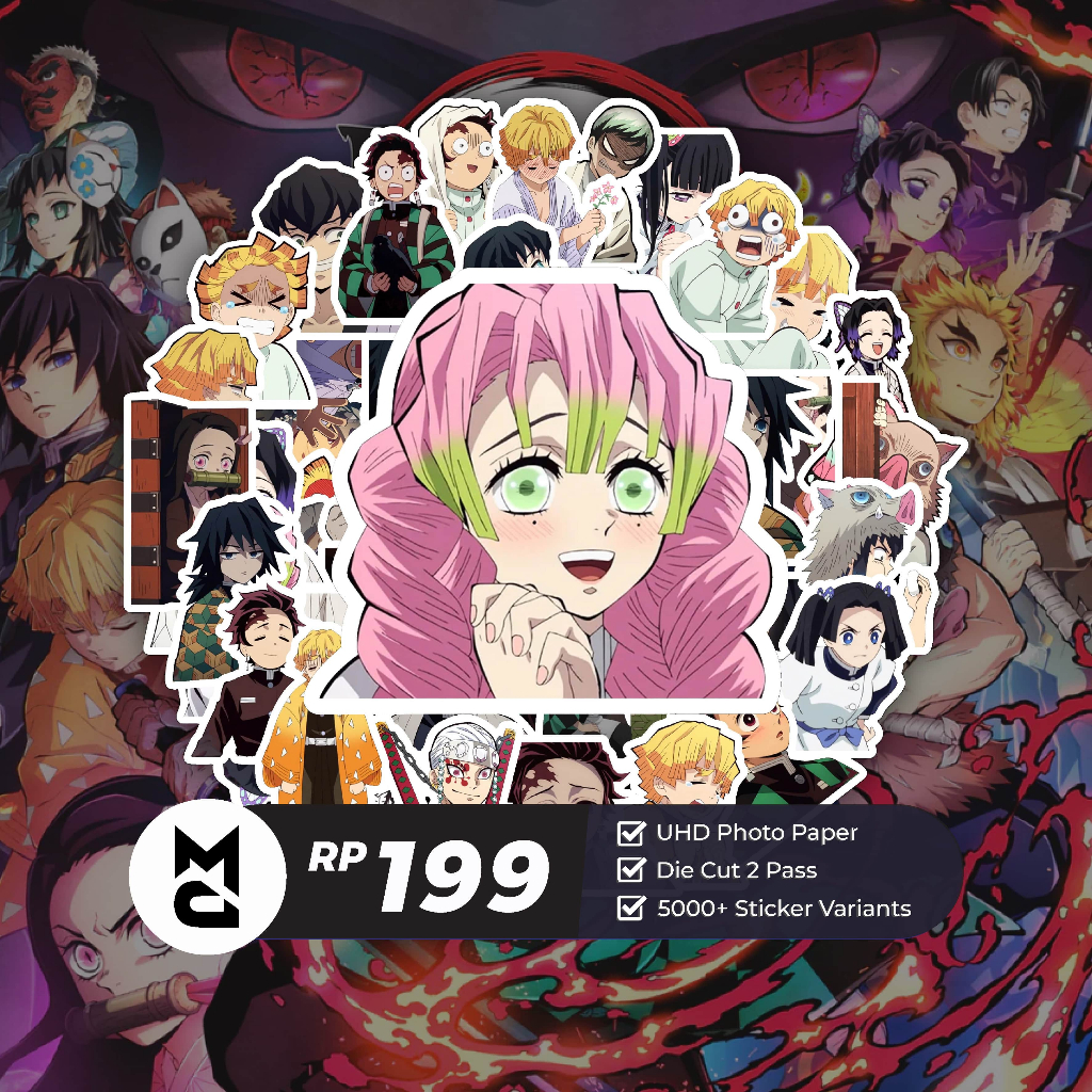 Demon Slayer Anime Sticker Sticker 1 | Cute Aesthetic Sticker | Shopee ...