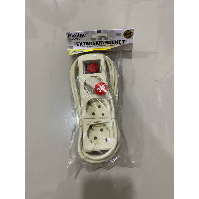 Pioline 3 Meter Electrical Cable Socket 3 Holes On/Off Switch Plug ...