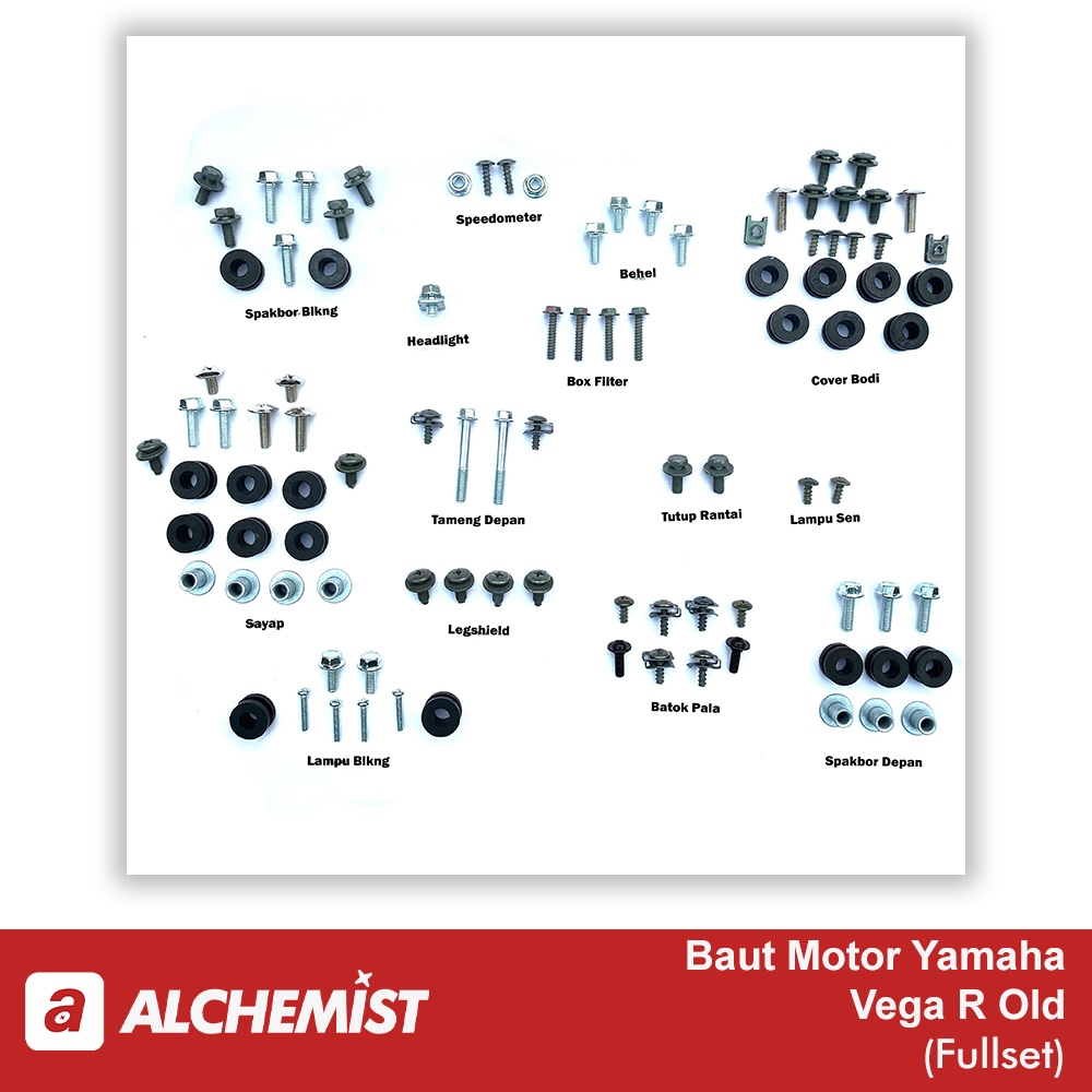 Yamaha Vega R Old Bolts Full Set / Yamaha Vega R Old Full Body Bolts ...