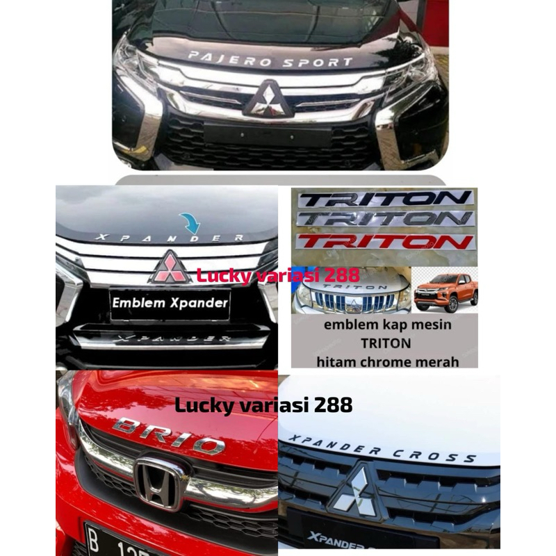 MESIN Emblem Patch Writing On The Hood Of Pajero Sport, Xpander