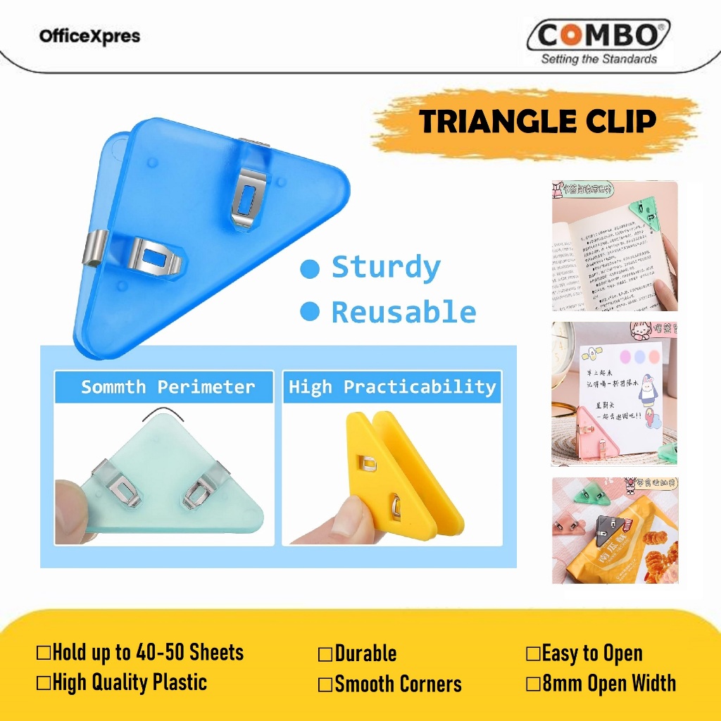 Triangle Paper Clip / Aesthetic Plastic Binder Clip / Transparent ...