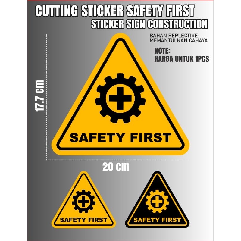 Cutting Sticker Safety First K3 Sign Sticker Construction | Shopee ...