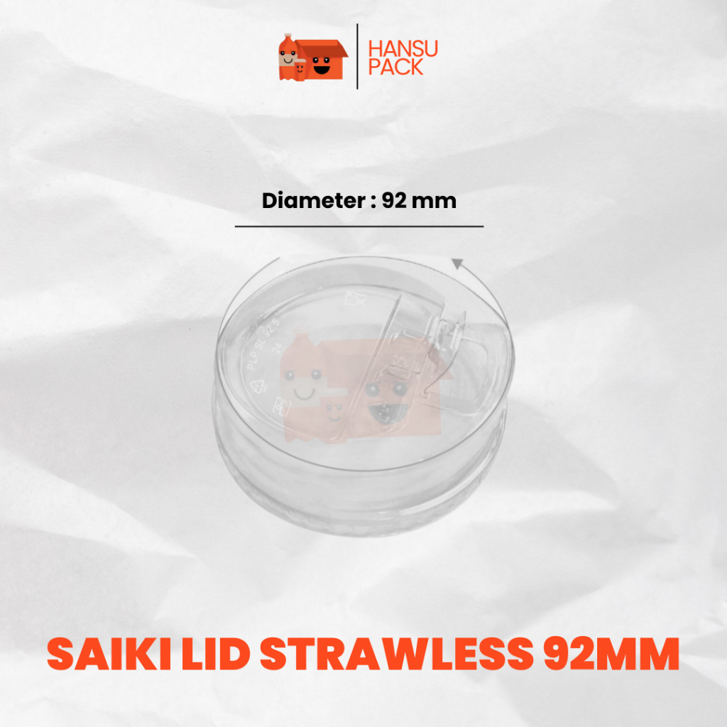 Saiki Strawless Lid PET Cup Diameter 92mm 12-22oz (PLP) Min Order 50pcs ...