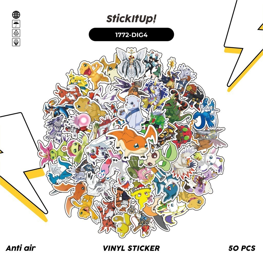 50 Pcs Sticker Pack DIGIM0N CHARACTER MIX 04 Cute Aesthetic Vinyl ...