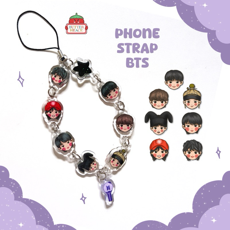 Phone STRAP GLITTER BTS by Butterheace | Bts Phonestrap | Shopee ...