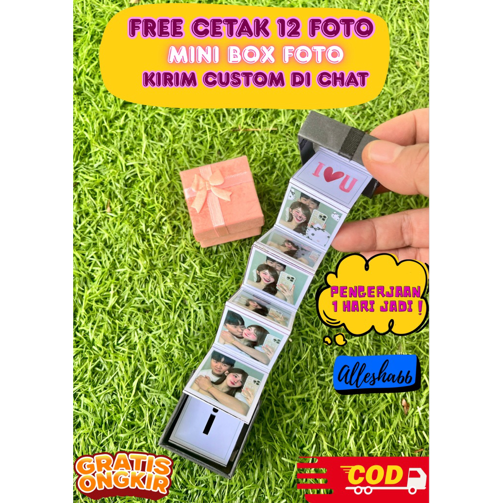 MINI GIFT PHOTO BOX modern photo box birthday GIFT custom photo box ...