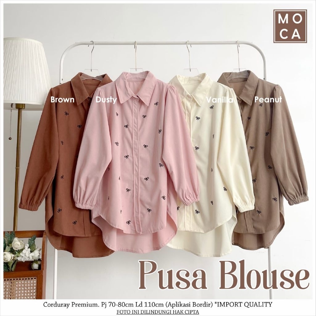 MOCA KOTAK Pusa Blouse Corduray Premium Embroidered Motif | Shopee ...
