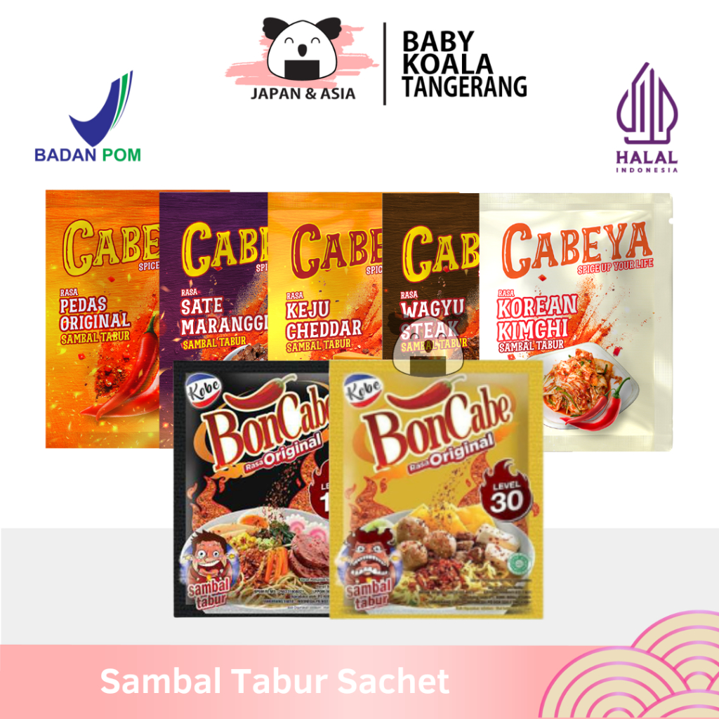 KOBE BONCABE & CABEYA Halal Sambal Tabur | Spicy Level 15, 30 | Spicy ...