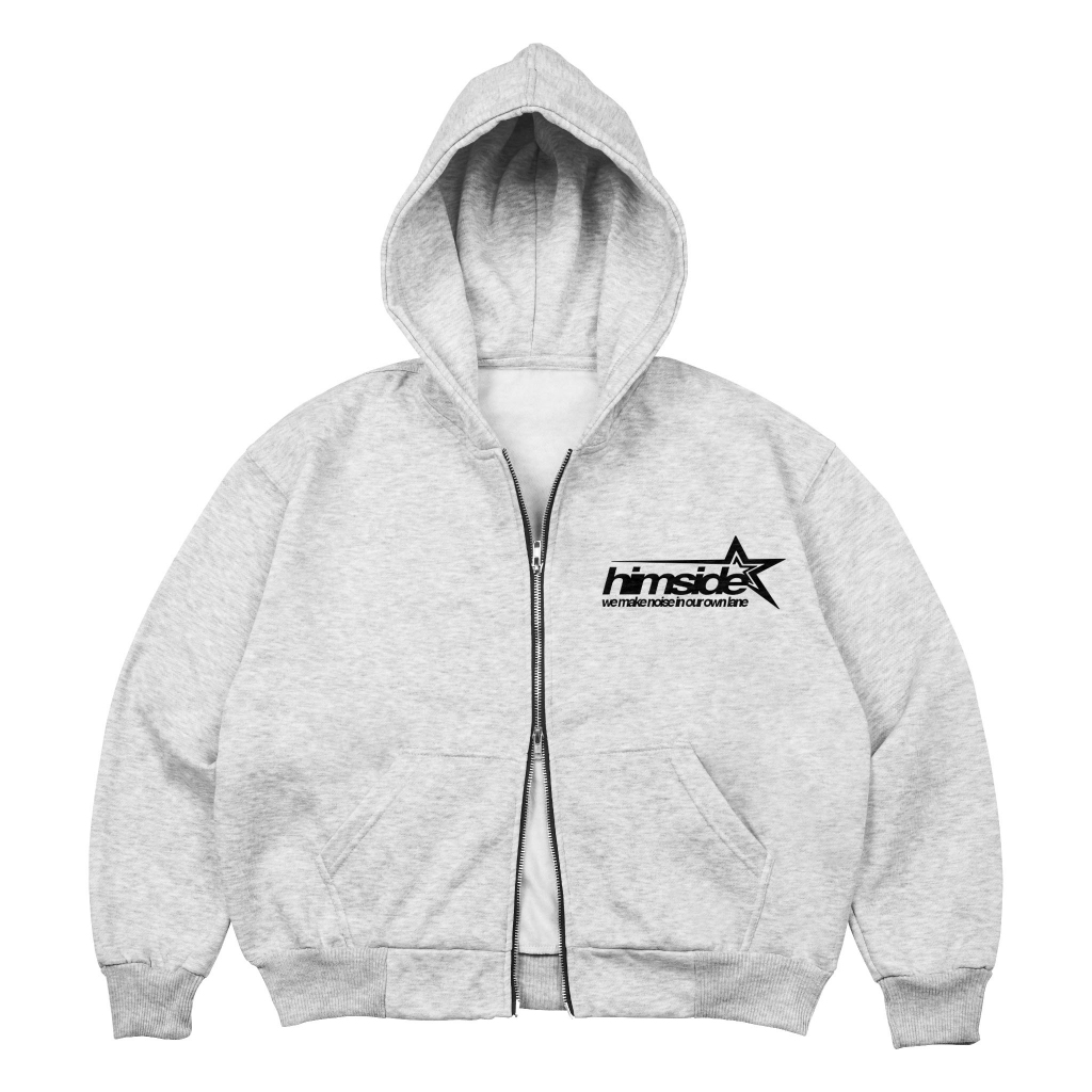 Himside - Roar Misty Gray Double Zip Hoodie - Unisex | Shopee Philippines