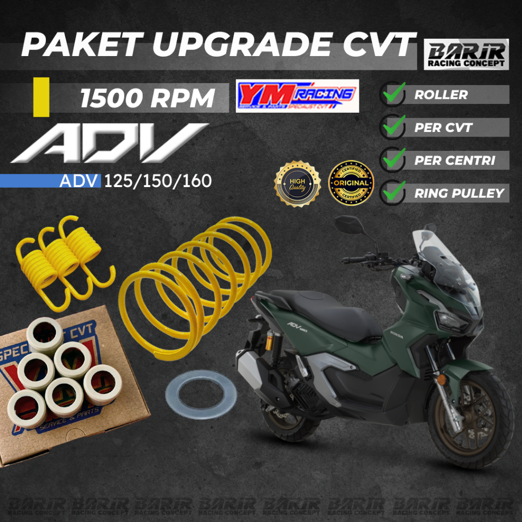 UPGRADE PACKAGE CVT ADV 125/150/160 YM RACING 1500 RPM (ROLLER+PER CVT ...