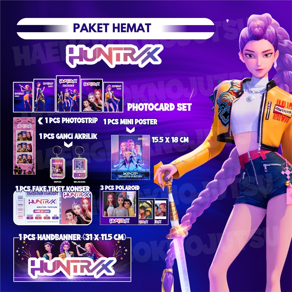 FANKIT HUNTRIX 13 ITEMS UNOFFICIAL KPOP DEMON HUNTERS MIRA RUMI ZOEY ...
