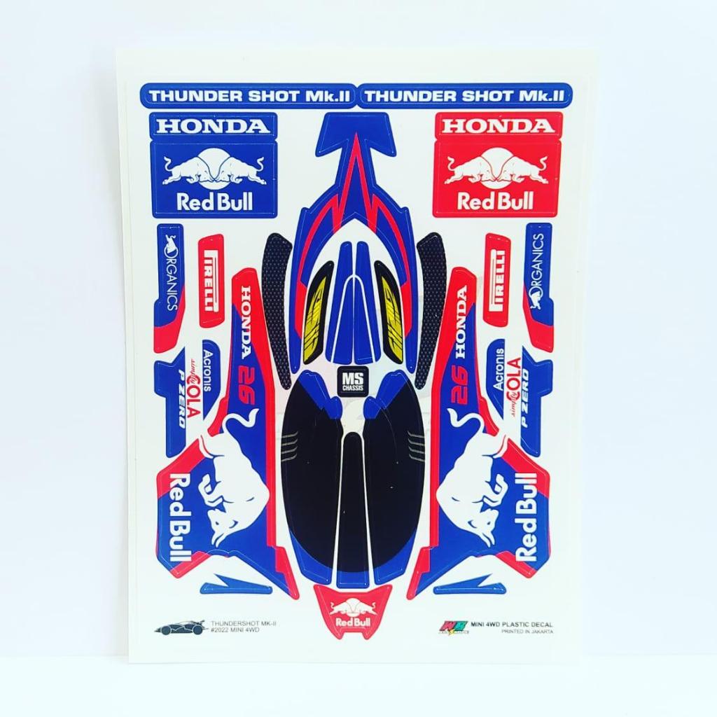 Thunder Shot Sticker Mk-II - Red Bull - Body biru - Vinyl Laminating ...