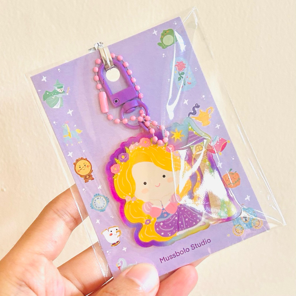 GANTUNGAN Rapunzel translucent keychain | Disney princess keychain ...