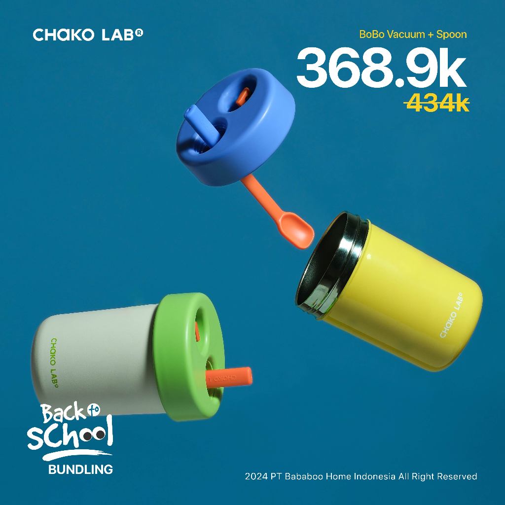CHAKO LAB Bundling Bobo Vacuum 485ml + Bobo Spoon | Shopee Philippines