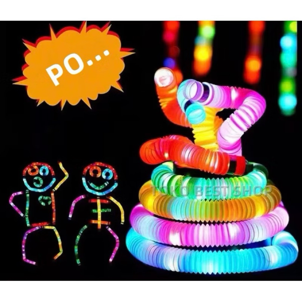 Children's toys Colorful lights Hose Pipe Light Up Pop Pipes/ LED toys ...