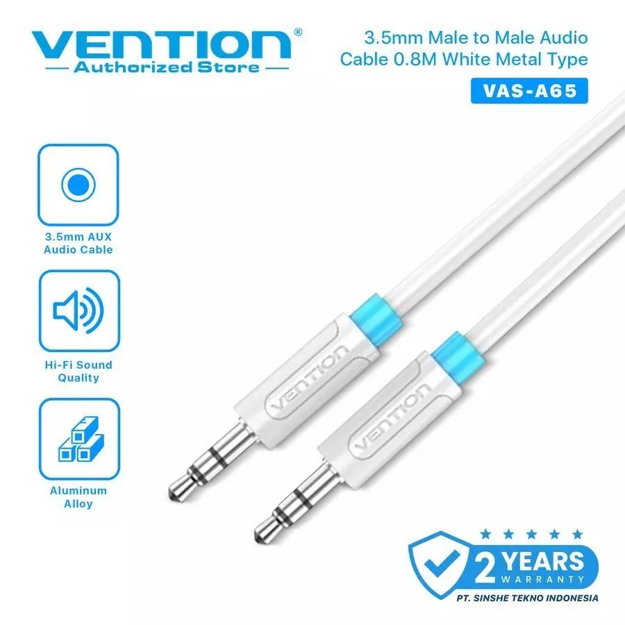 VAS-A65 VENTION 3.5mm Male to Male Audio Jack Aux Cable PVC Stereo ...