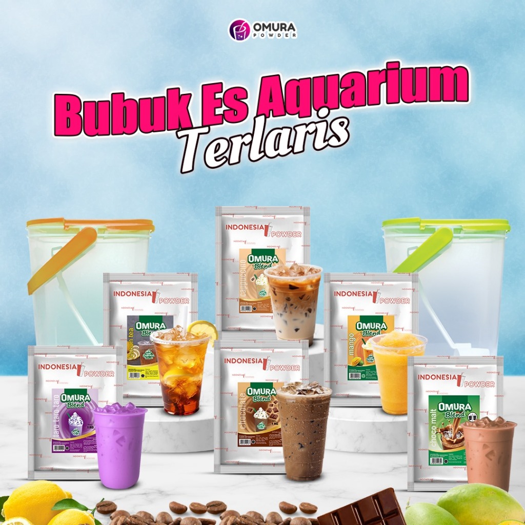 [AQUARIUM ICE Powder] AQUARIUM Ice Drink Powder Various Flavors HALAL ...