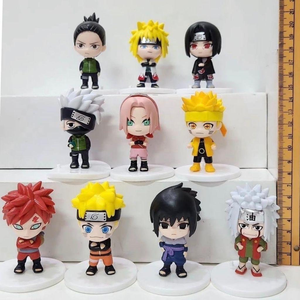 1 Set contains 10 Pcs Naruto Shippuden Chibi Figures Cute White ...