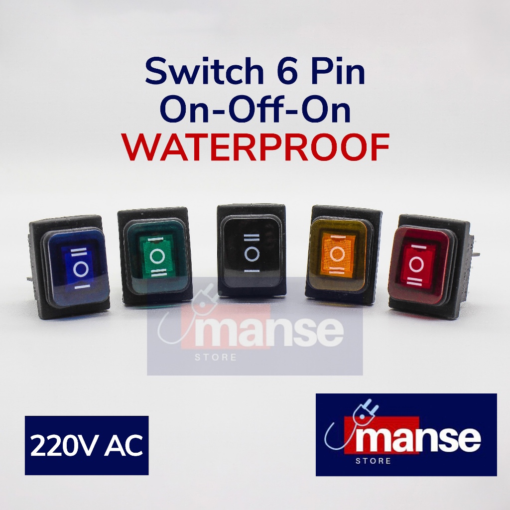 6 Feet On Off On Waterproof Switch AC Lights / Rocker Switch 6 Pin ...
