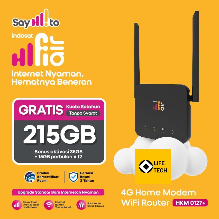 Modem Router 4G LTE CAT4 MiFi WiFi INDOSAT HIFI AIR FREE PERDANA ...