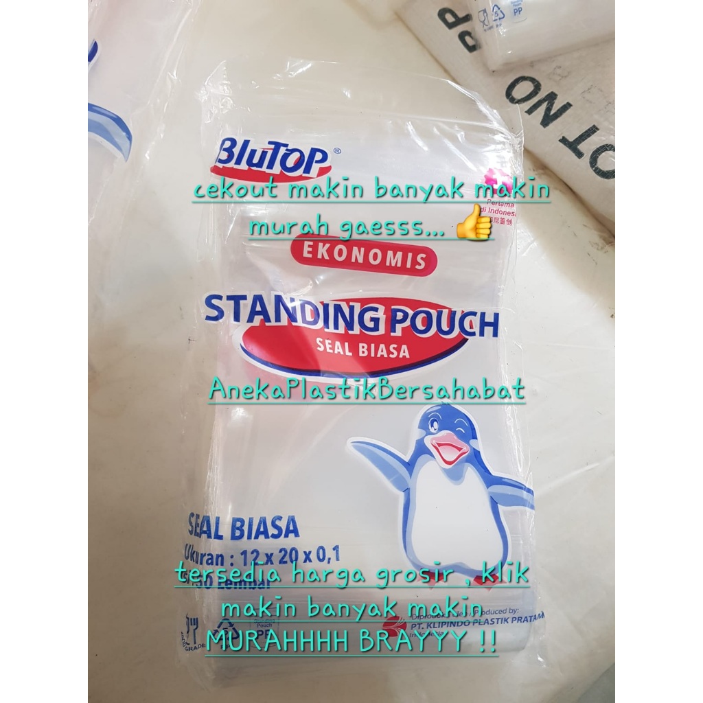 (REGULAR SEAL) STANDING POUCH 12x20 BLUTOP, standing pouch, ziplock ...