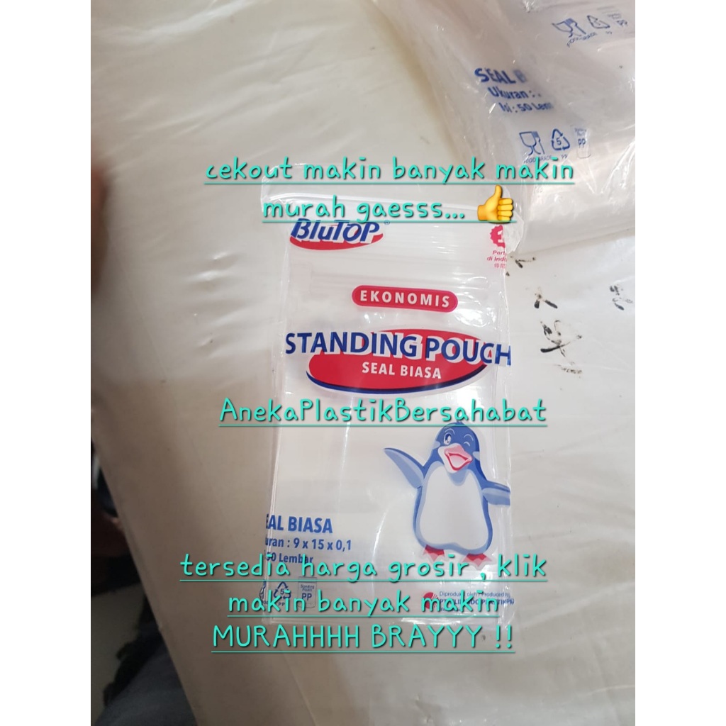 (REGULAR SEAL) STANDING POUCH 9x15 BLUTOP, standing pouch, ziplock ...