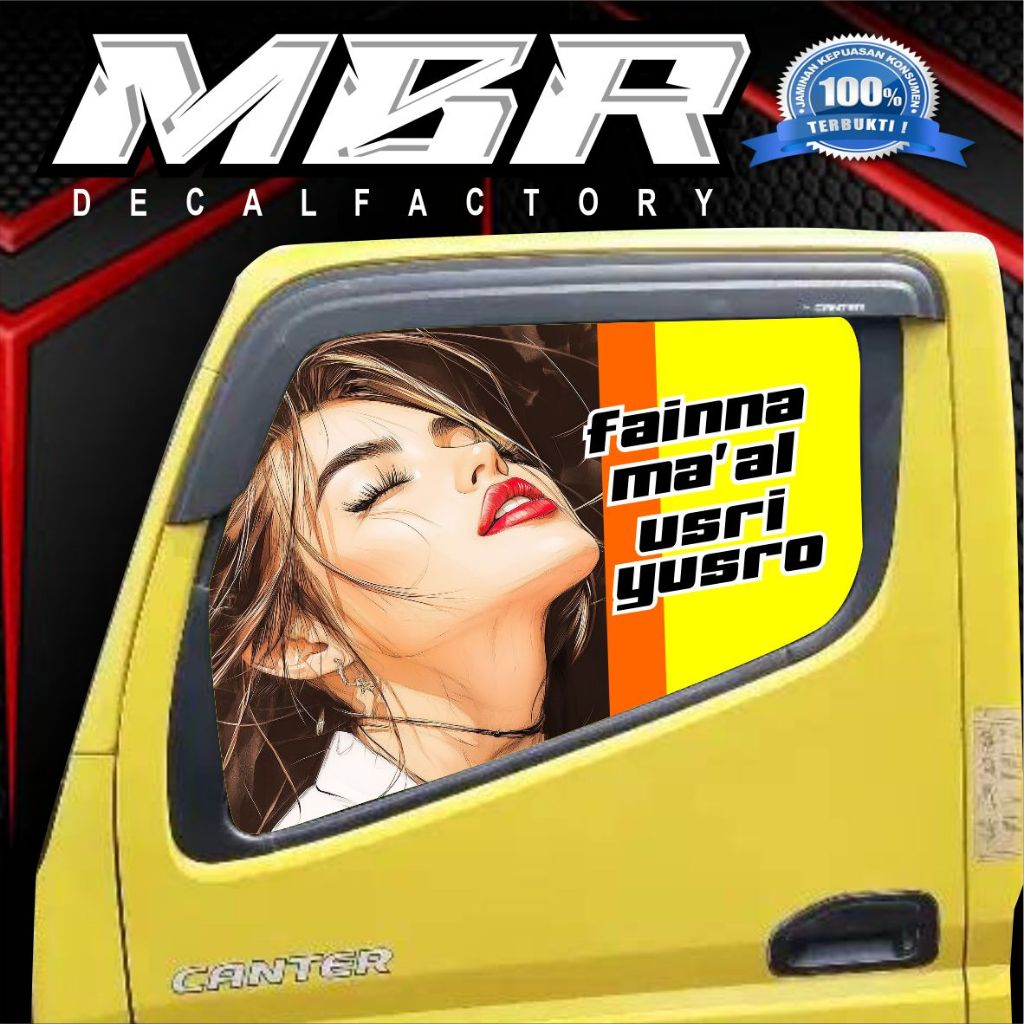 CANTER TRUCK GLASS STICKER, FAINNA MAAL USRI YUSRO STICKER | Shopee ...