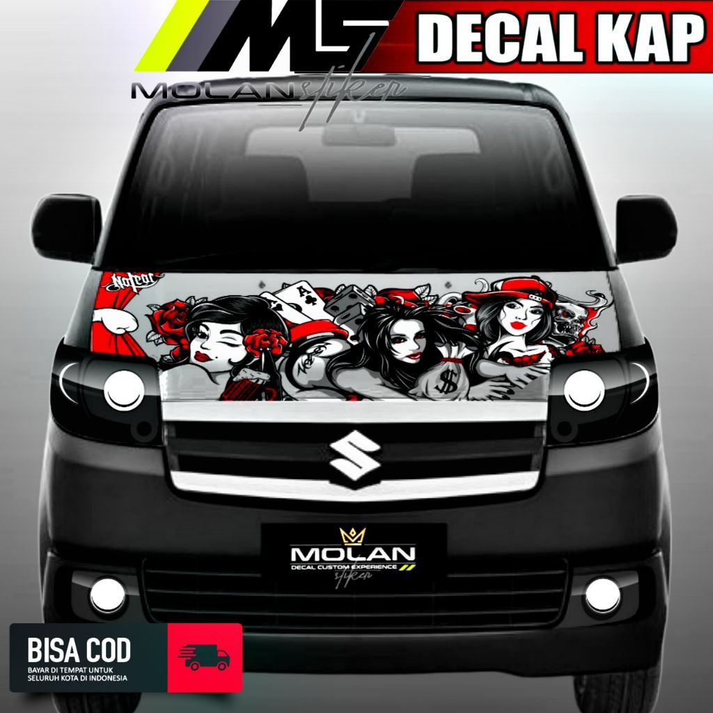 MESIN Suzuki APV Hood/Cabin Variation Striping Sticker Decal Front ...