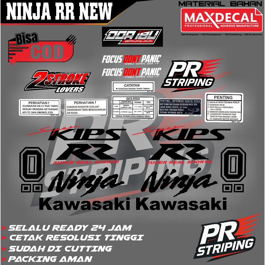 STRIPING NINJA RR NEW STICKER SET NINJA RR NEW STICKER SET DETAIL ...