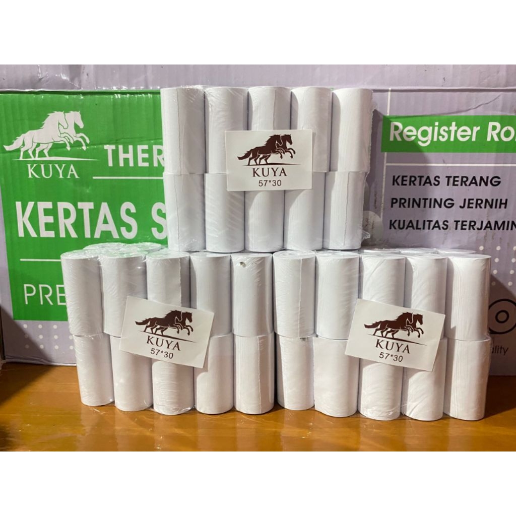 THERMAL Receipt Paper Roll Cashier Paper 57x30mm, KUYA CASHIER Paper ...
