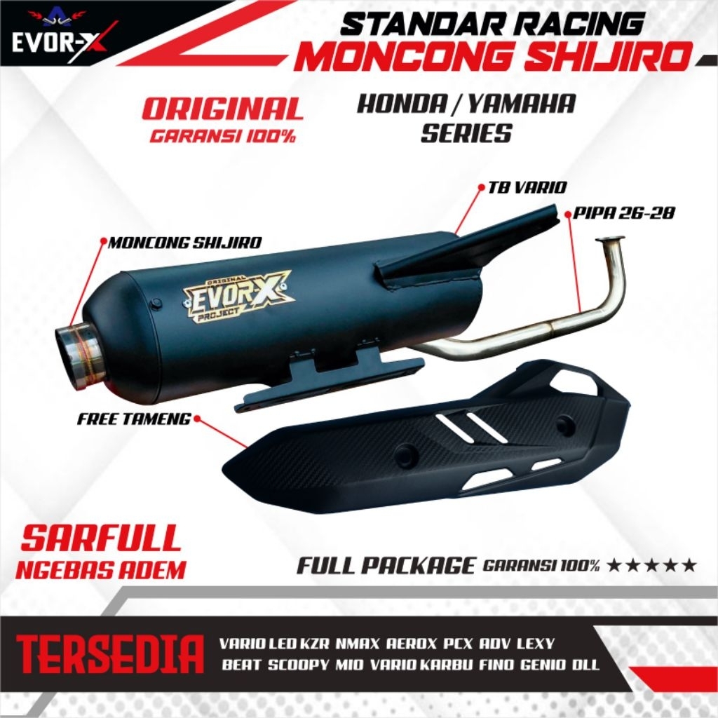Standard racing exhaust snout shijiro bass adem Original Evor-X project ...