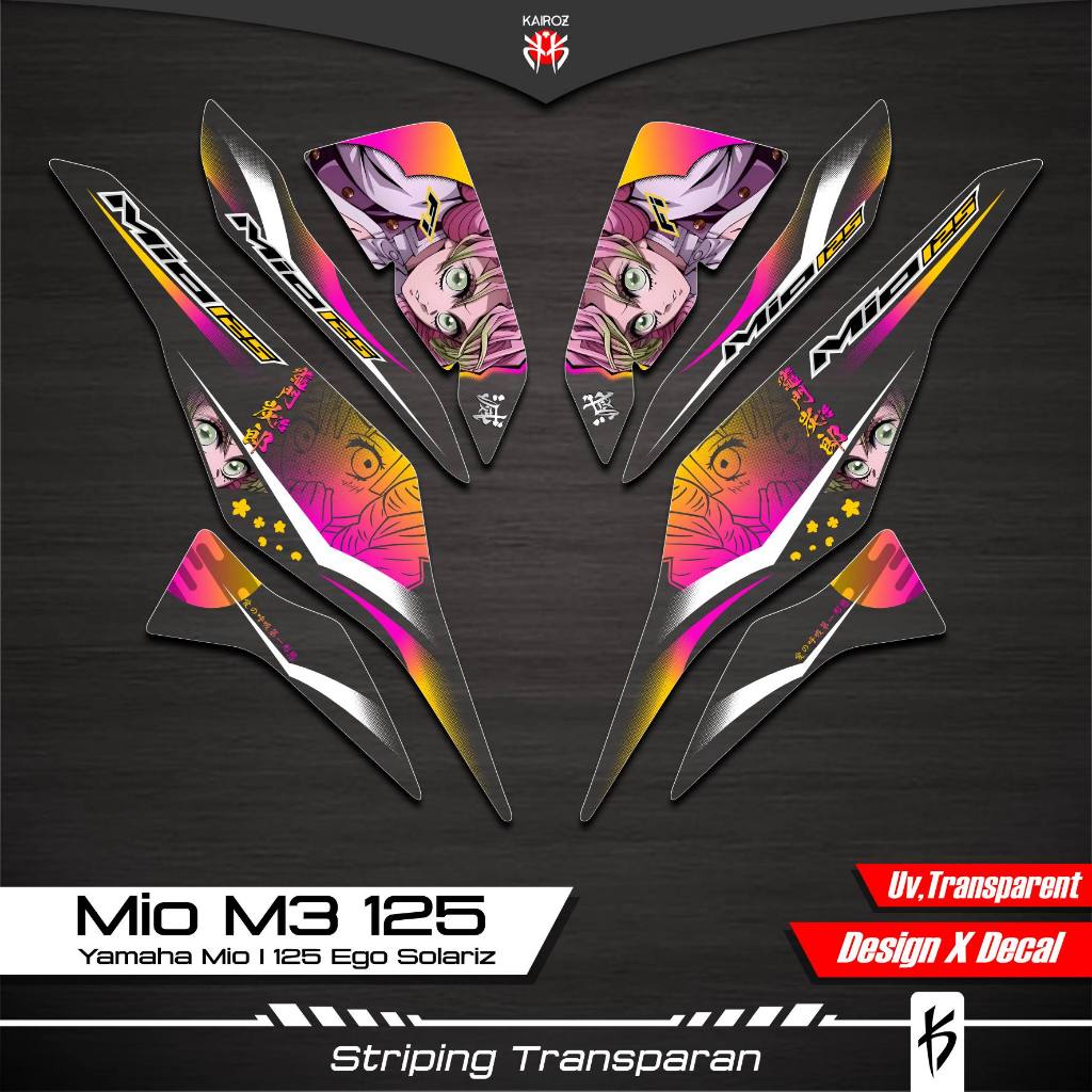 YAMAHA MIO M3 125 STRIPING TRANSPARENT K63 STICKERS CLEAR STICKER MIO ...