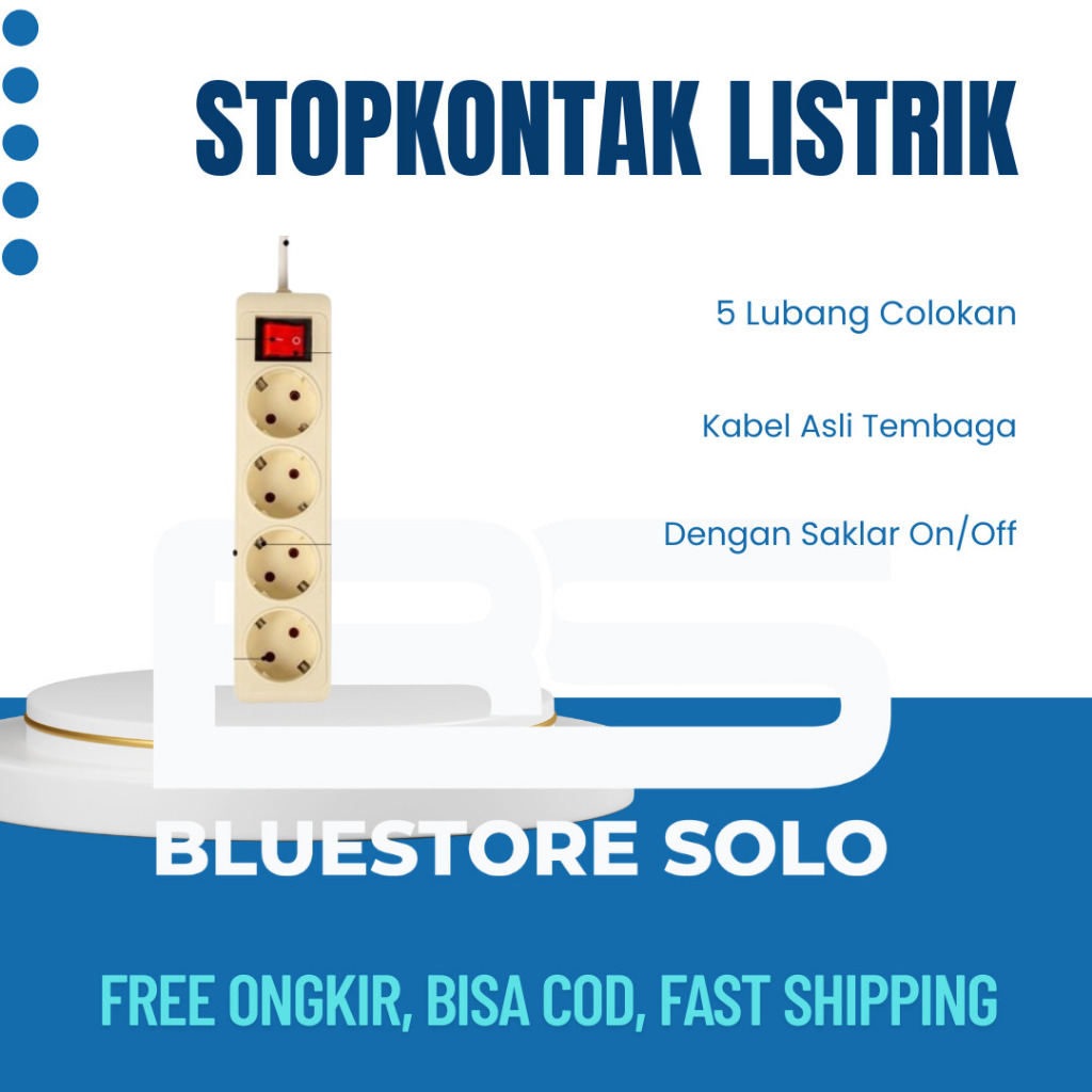 5 Hole Cable Socket 1.5 meter SNI Electrical Plug Socket Cable Plug ...