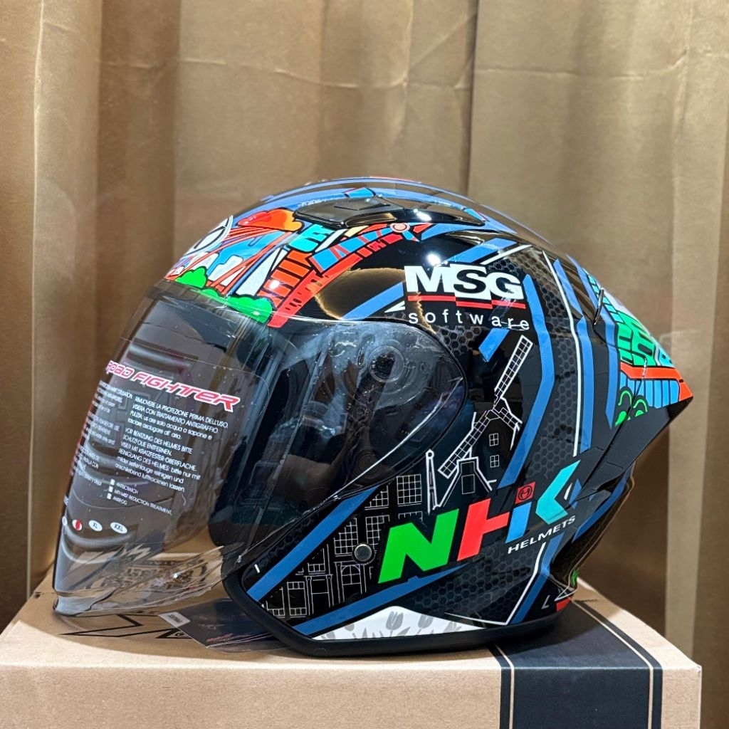 NHK R1 ELITE BO 6 BLACK ORIGINAL | R-1 ELIT HALF FACE HELMET SPECIAL GP ...