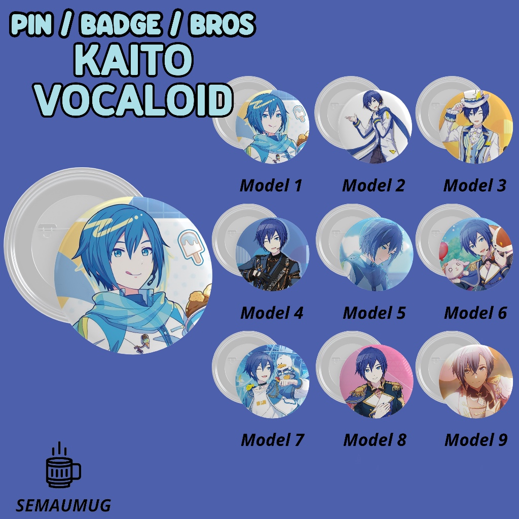 KAITO VOCALOID MAN PIN GIFT CUTE ANIME ROUND BADGE BROOCH CUSTOM PRINT ...