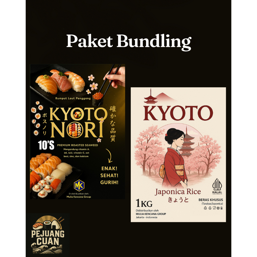 NORI KYOTO BUNDLING PACKAGE 10 S + KYOTO RICE 1 KG / JAPANESE RICE LIKE ...