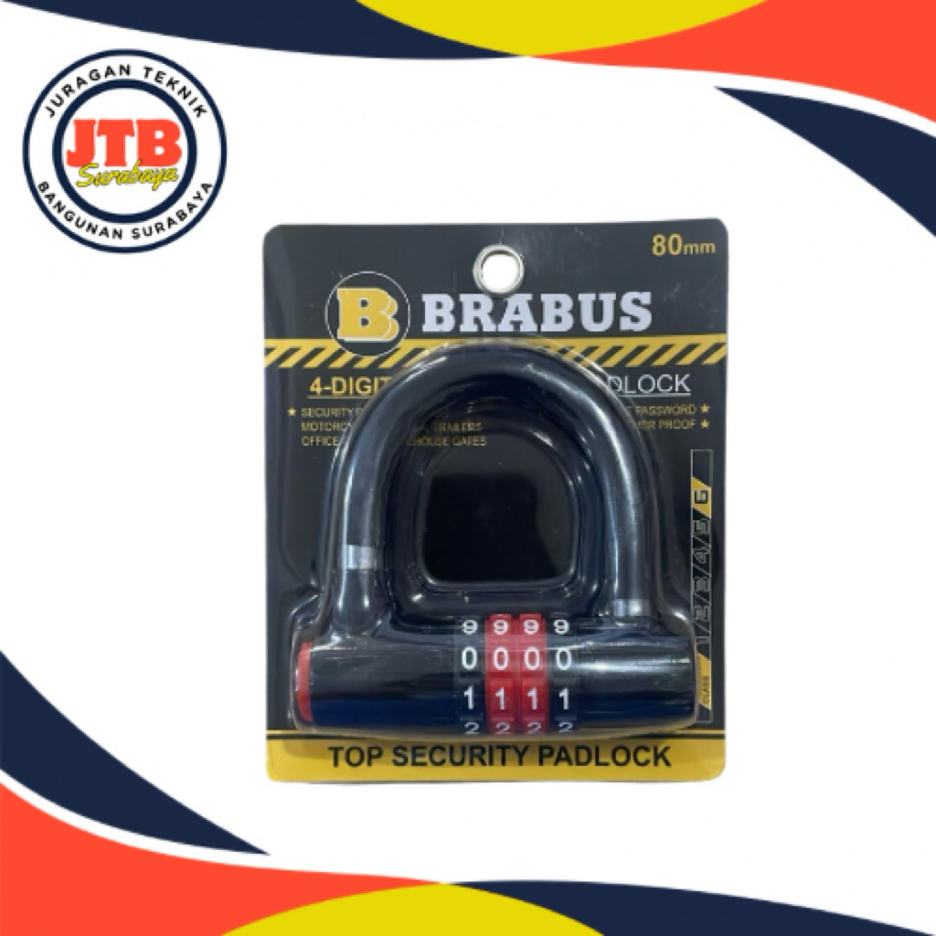 CO BRABUS Motorcycle / Door Combination Code Padlock Size 80 mm ...