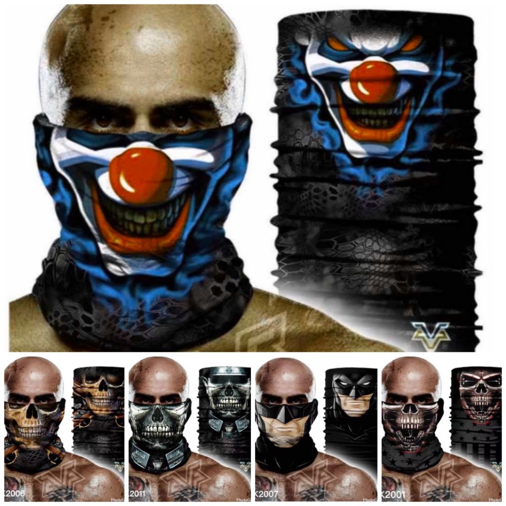 Free to choose buff mask motifs with various joker & skull characters ...
