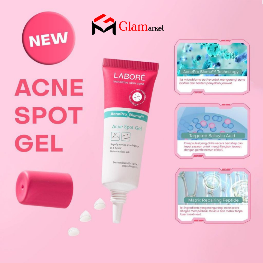 GLAM - LABORE AcnePro Biome Acne Spot Gel - Acne Gel 15ml - Relieves ...