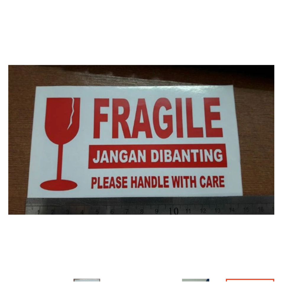 MERAH WHITE FRAGILE STICKER NOW RED WHITE BROKEN WITH STICKER | Shopee ...