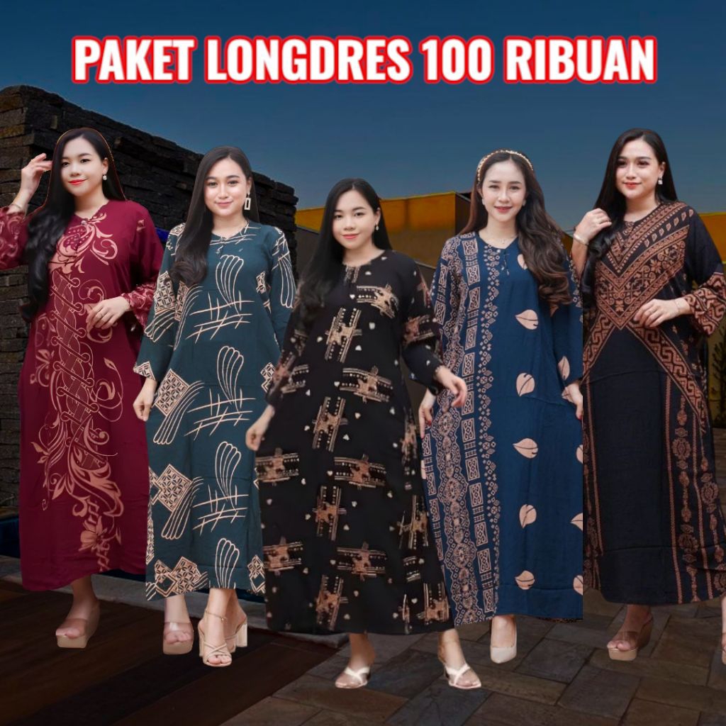 Batik house dress package 100 thousand get 5 pcs mix motifs mixed ...