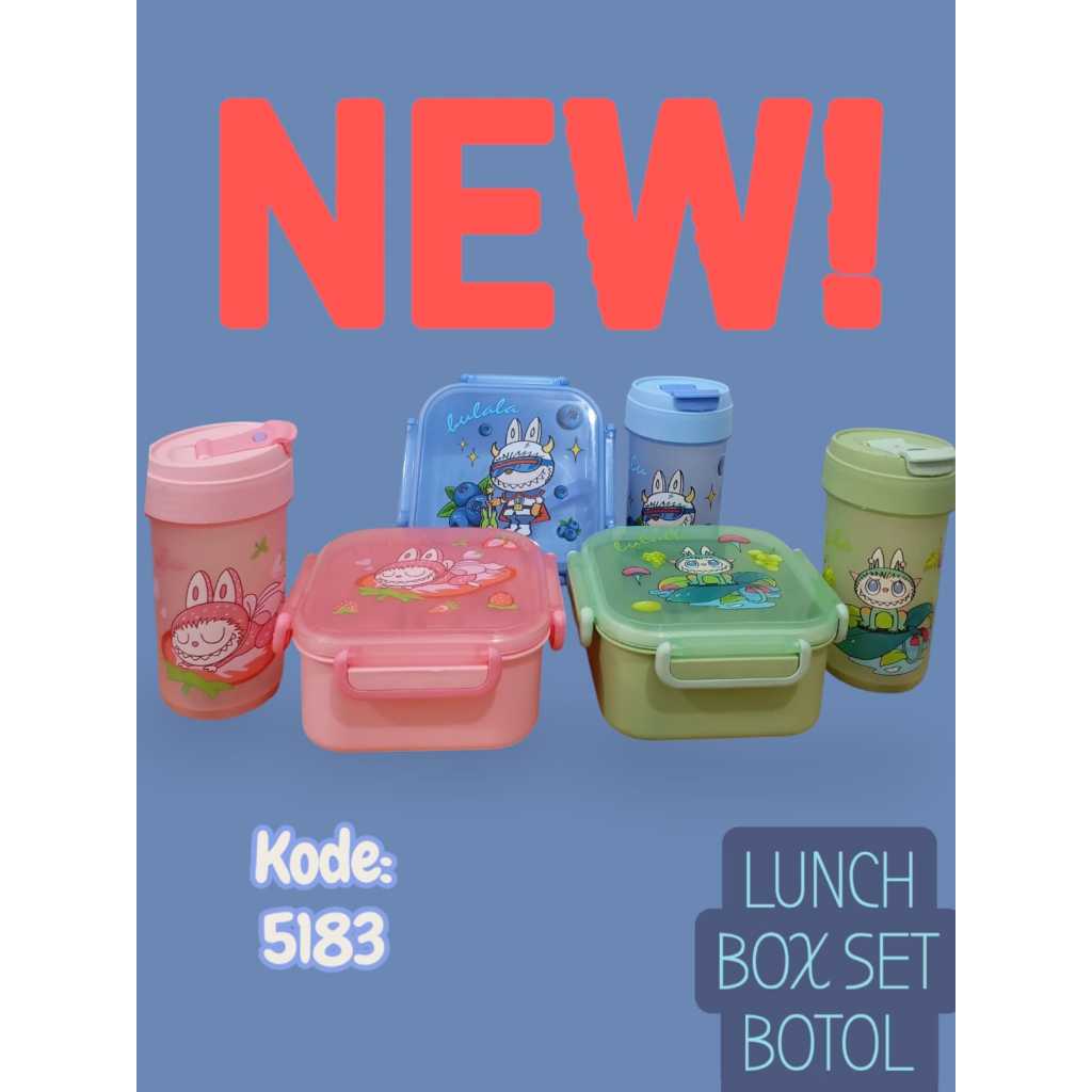 Labubu Character Lunch Box Drink Bottle set code 5183 | Shopee Philippines
