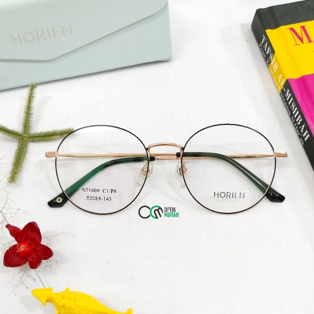 Korean women's oval vintage iron glasses Frame original Horien 71009 ...