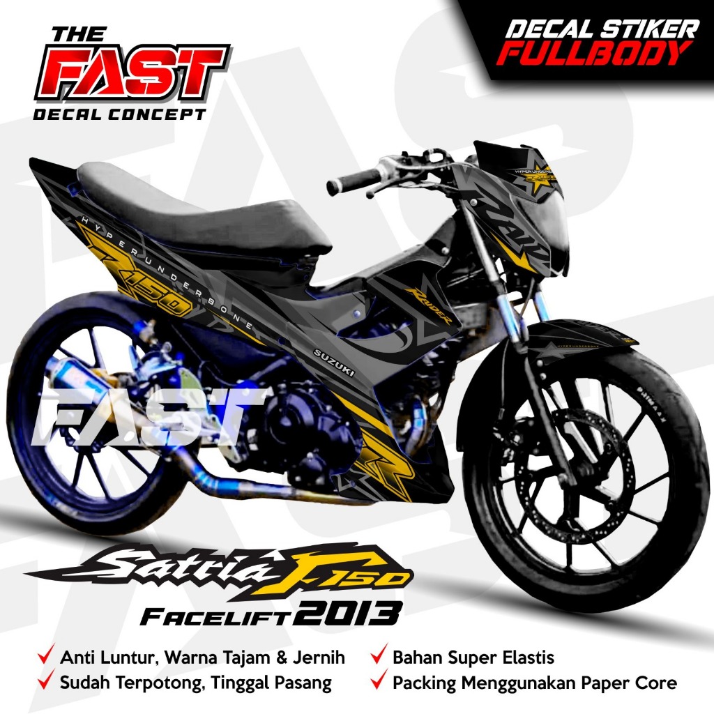 SUZUKI Satria Fu 150 Full Body Decal Sticker with Cool Racing Motif ...