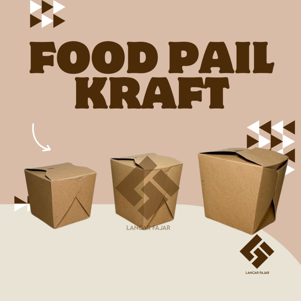 [100 sheets] Food Pail Kraft Medium Large 290gsm Rice Box Kraft Rice ...