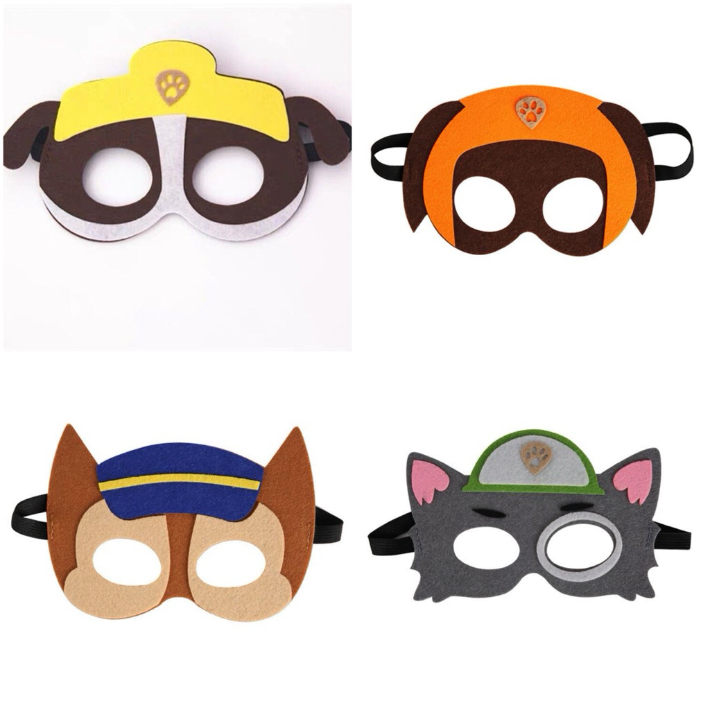 Paw Patrol Flannel Mask Zuma Chase Rocky Rubble Character Birthday ...