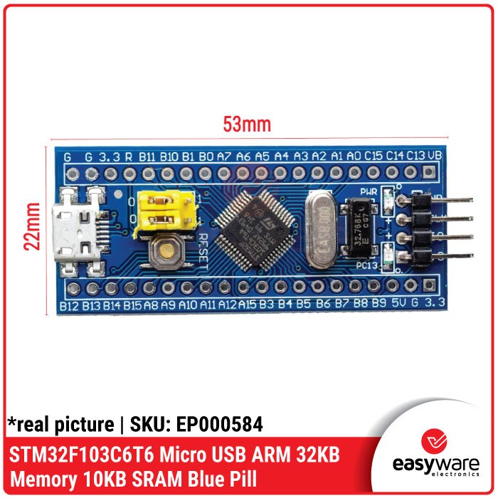 STM32 Blue Pill Series Module STM32F103C6T6 / STM32F103C8T6 / USB Type ...