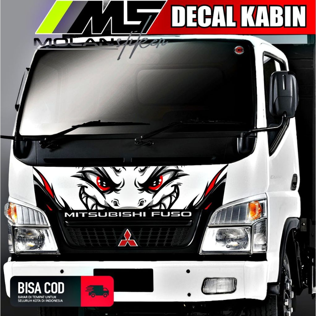 Decal Sticker Striping Variation Front Cabin Truck Canter Decal Cabin ...